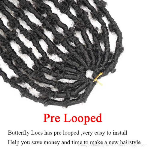 salon faux locs crochet Hair pre twisted Long Butterfly Locs hair braids extension water wave crochet hair